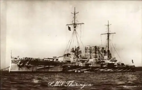 Ak Deutsches Kriegsschiff, SMS Thüringen, Kaiserliche Marine