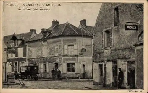 Ak Beynes-Yvelines, Carrefour de Beynes, Michelin Municipal Plate