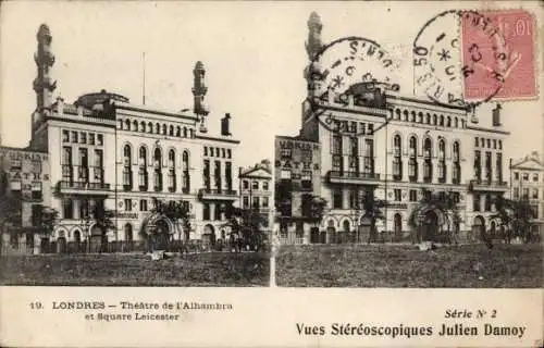 Stereo Ak London City England, Theatre de l'Alhambra und Square Leicester