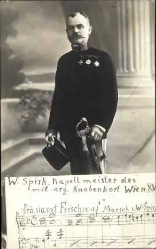 Ak Kapellenmeister W. Spirk, Portrait