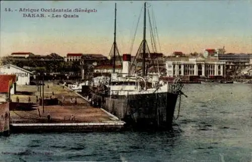 Ak Dakar Senegal, Hafen, Dampfschiff