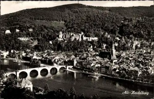 Ak Heidelberg am Neckar, Gesamtansicht, Brücke