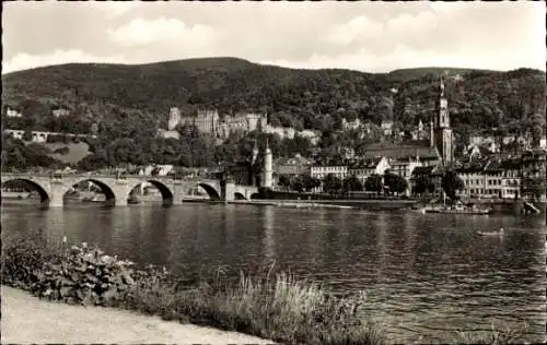 Ak Heidelberg am Neckar, Teilansicht, Schloss, Alte Brücke