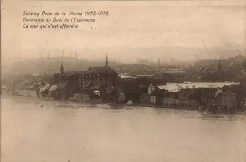 Ak Seraing Wallonien Lüttich, Crue de la Meuse 1925-1926, Panorama du Quai de l'Esperance