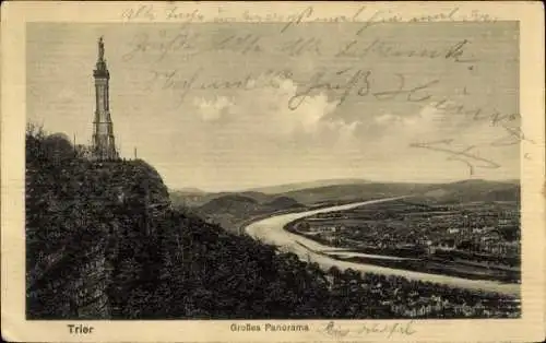 Ak Trier an der Mosel, Großes Panorama, Denkmal