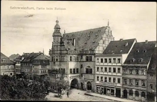 Ak Schweinfurt in Unterfranken Bayern, beim Rathaus