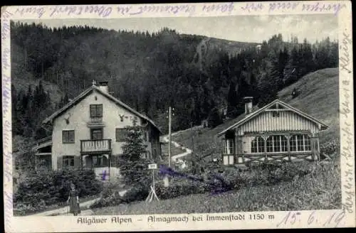 Ak Immenstadt im Allgäu Schwaben, Berggasthof Almagmach