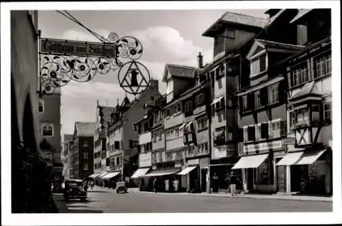 Ak Lindau am Bodensee Schwaben, Hauptstraße, Geschäfte, Gasthaus zum Sünfzen