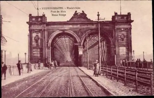 Ak Ludwigshafen am Rhein, Rheinbrücke