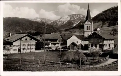 Ak Steibis Oberstaufen im Allgäu, Teilansicht, Kirche