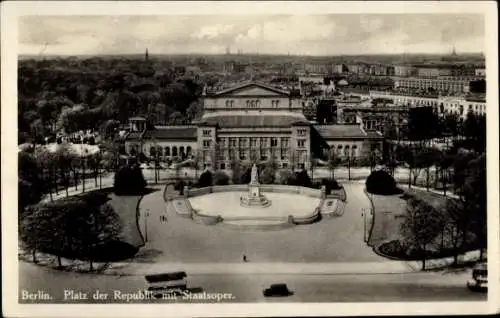 Ak Berlin Tiergarten, Platz der Republik, Staatsoper, Krolloper