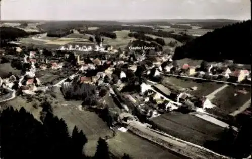 Ak Betzweiler Loßburg im Schwarzwald, Luftaufnahme, Gasthof Sonne