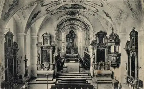 Ak Beyharting Beiharting Tuntenhausen Oberbayern, Pfarr- und ehem. Klosterkirche, Innenansicht