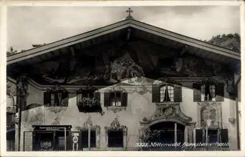 Ak Mittenwald in Oberbayern, Hornsteinerhaus