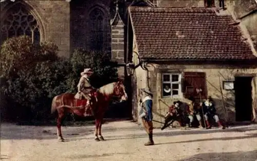 Ak Rothenburg ob der Tauber Mittelfranken, Zollhäuschen, St. Wolfgangskirche