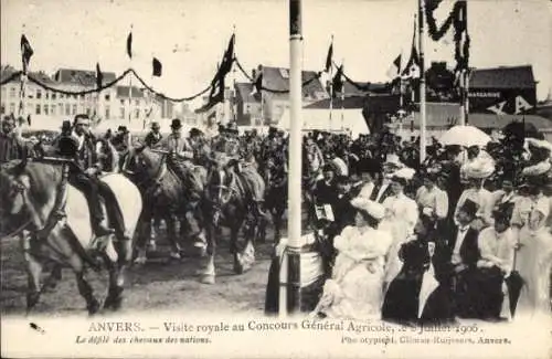 Ak Anvers Antwerpen Flandern, Visite royale au Concours General Agricole, 8 Juillet 1906