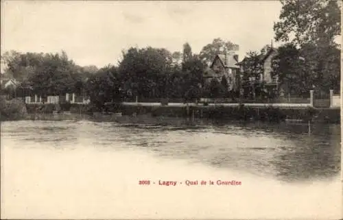 Ak Lagny Seine et Marne, Quai de la Gourdine