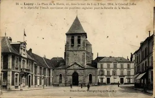 Ak Lagny Seine et Marne, Place de la Mairie