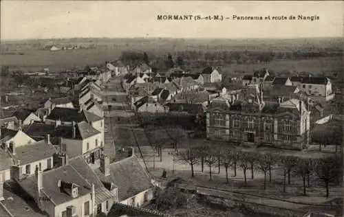 Ak Mormant Seine et Marne, Panorama, Route de Nangis