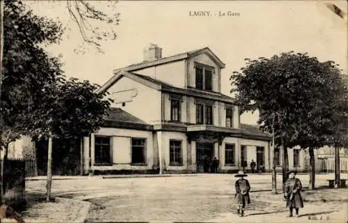 Ak Lagny Seine et Marne, Bahnhof