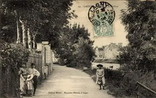 Ak Lagny Seine et Marne, Quai de la Gourdine