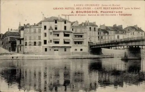 Ak Lagny Thorigny Seine et Marne, Grand Hotel Bellevue