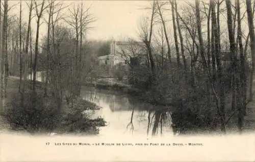 Ak Montry Seine et Marne, Moulin de Liary, Pont de la Dhuis