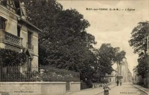 Ak Misy sur Yonne Seine et Marne, Kirche