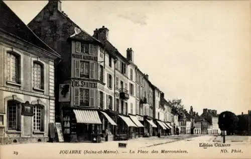 Ak Jouarre Seine et Marne, Place des Marronniers