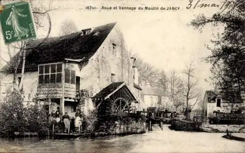 Ak Moulin de Jarcy Essonne, Wheel and Winnowing