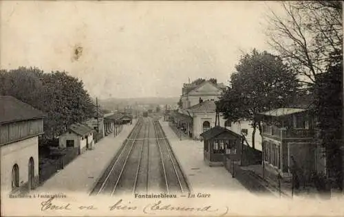 Ak Fontainebleau Seine et Marne, Bahnhof