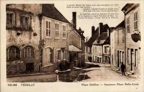 Ak Vézelay Yonne, Place Guillon, Ancienne Place Belle-Croix