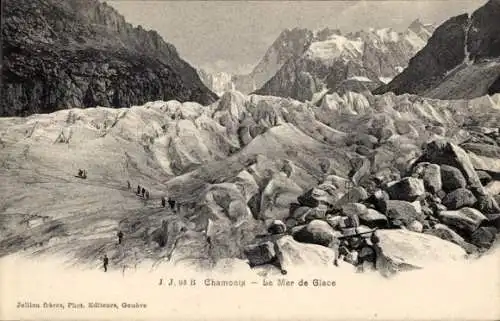 Ak Chamonix Mont Blanc Haute Savoie, Mer de Glace