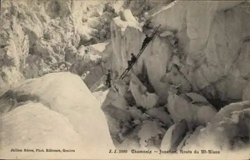 Ak Chamonix Mont Blanc Haute Savoie, Jonction, Route du Mt-Blanc