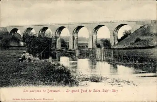 Ak Beaumont Wallonia Hennegau, Grand Pont de Soire Saint Géry