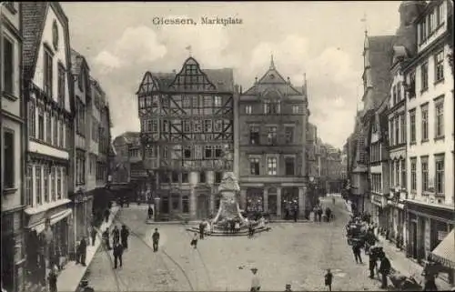 Ak Gießen an der Lahn Hessen, Marktplatz