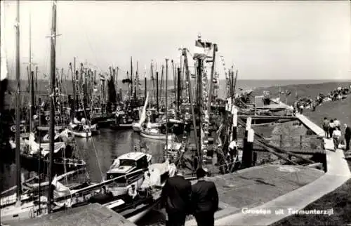 Ak Termunterzijl Groningen Niederlande, Hafen, Fischerboote