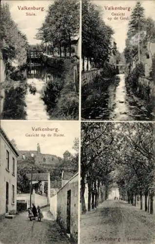 Ak Valkenburg (L.) Limburg Niederlande, Sluis, Geulzicht, Ruine, Lindenlaan