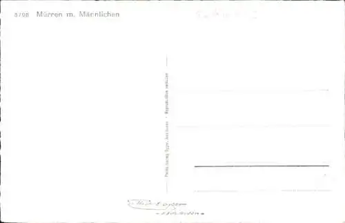 Ak Mürren Kanton Bern Schweiz, Gesamtansicht, Männlichen