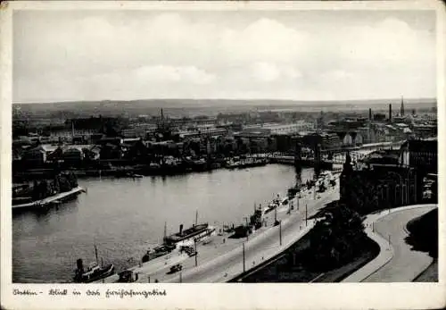 Ak Szczecin Stettin Pommern, Blick in das Freihafengebiet