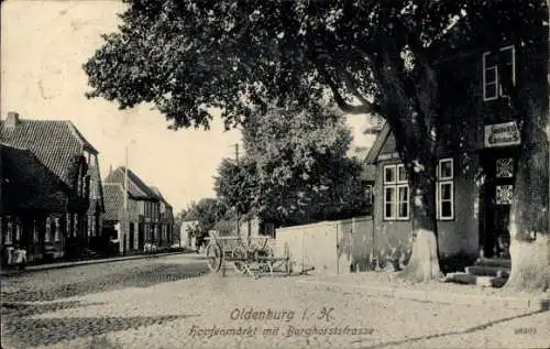 Ak Oldenburg in Holstein, Hopfenmarkt, Burghorststraße, Gastwirtschaft