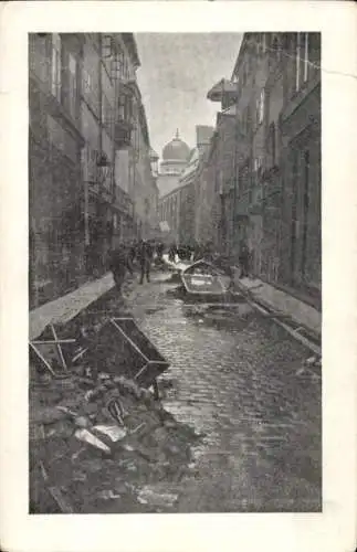 Ak Nürnberg in Mittelfranken, Spitalgasse nach dem Hochwasser 1909