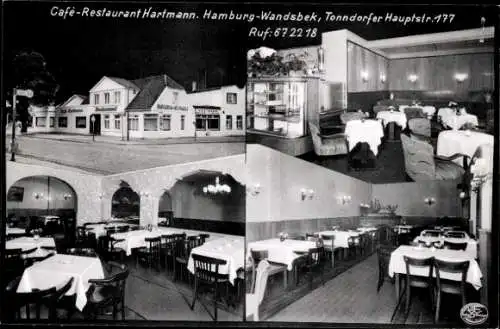 Ak Hamburg Wandsbek, Café-Restaurant Hartmann, Gesellschaftsräume