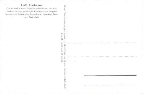 Ak Hamburg Wandsbek, Café-Restaurant Hartmann, Gesellschaftsräume