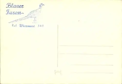 Ak Wiesmoor in Ostfriesland, Blauer Fasan, Innenansicht