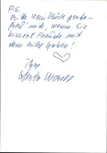 Ak Schauspielerin Herta Worell, Portrait, Autogramm