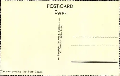 Ak Suez Ägypten, Sampfer passiert den Suezkanal