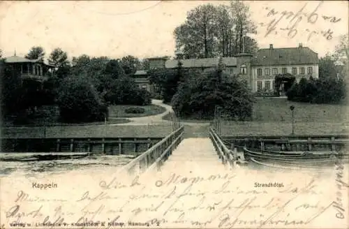 Ak Kappeln an der Schlei, Strandhotel, Steg, Boote