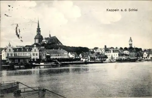 Ak Kappeln an der Schlei, Teilansicht, Wasserturm, Kirchturm