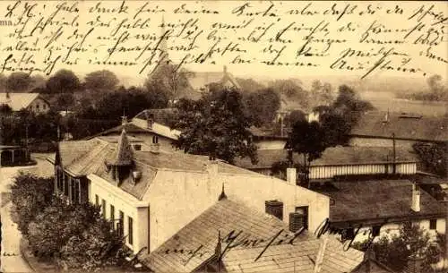 Ak Dorfansicht, Kirchturm